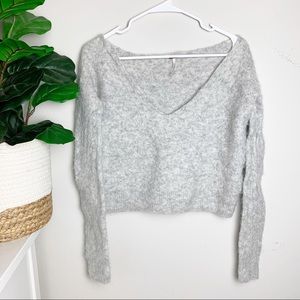 Free People Gray Alpaca Wool Blend Sweater